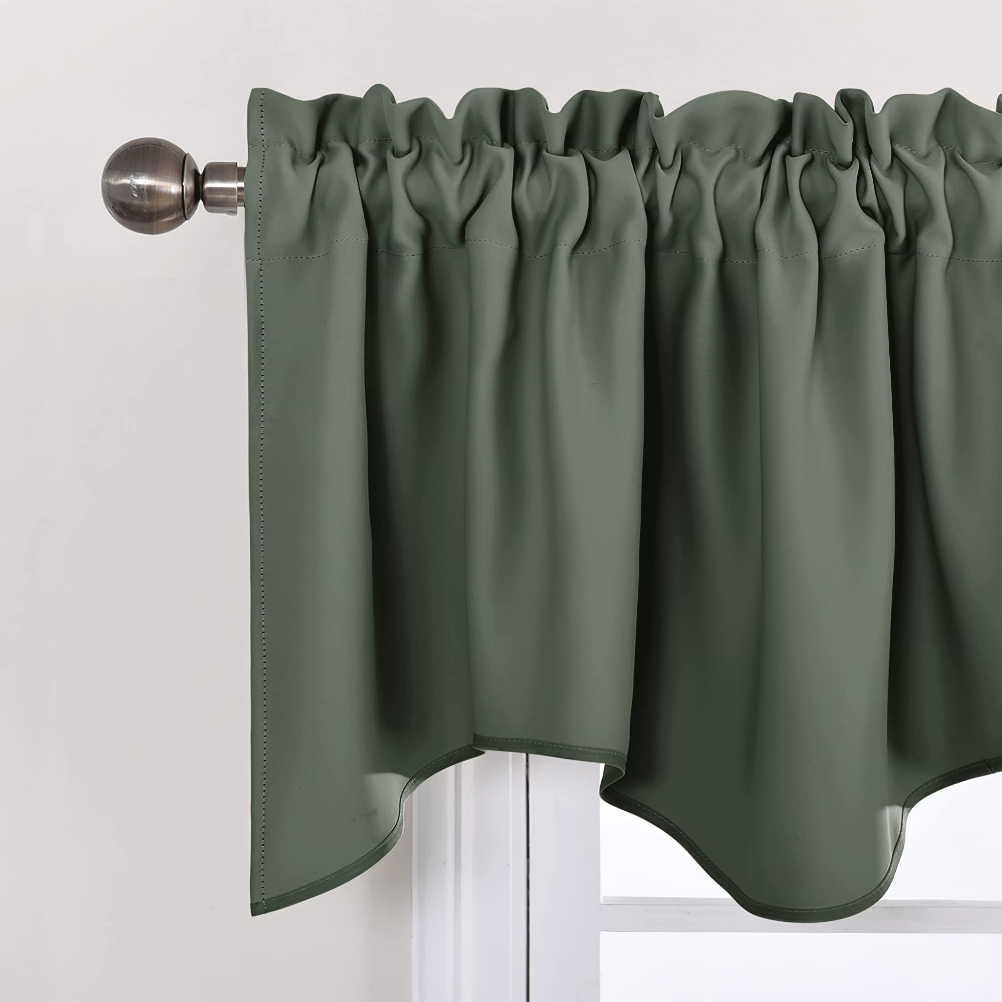 Nicetown Valance Curtains For Kitchen Blackout Thermal Insulated Solid Rod Pocket Window Curtain Valance For Living Room/Bedroom