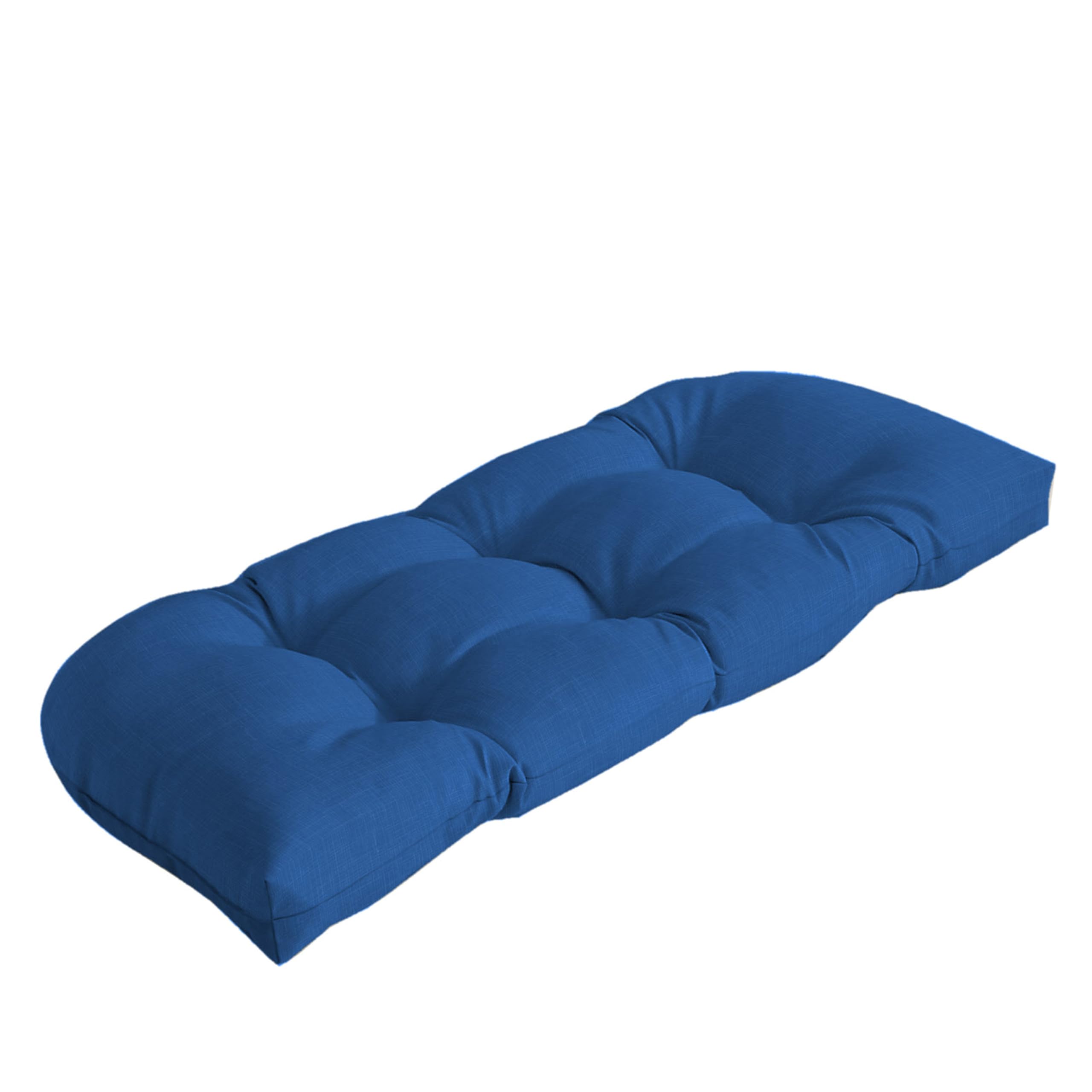 Arden Selections Outdoor Wicker Settee Cushion, 41.5 X 18, Water Repellent, Fade Resistant 41.5 X 18, Cobalt Blue Texture