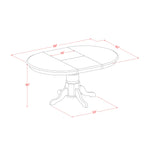 East West Furniture Avon 5 Piece Room Set Includes an Oval Wooden Table with Butterfly Leaf and 4 Linen Fabric Kitchen Dining Chairs, 42x60 Inch, Oak
