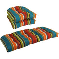 U-Shaped Patterned Spun Polyester Tufted Settee Cushion Set (Set of 3)