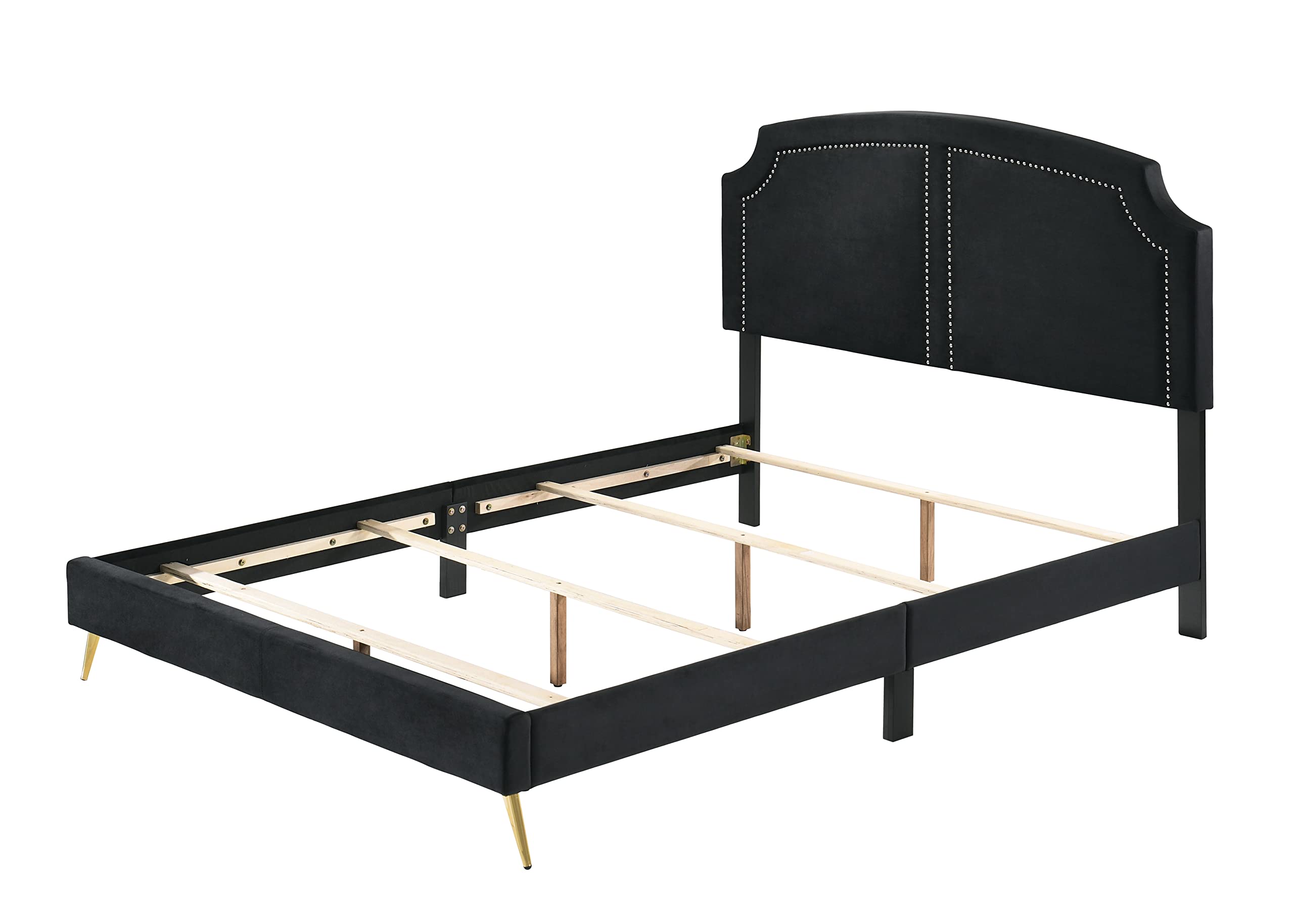 Acme Zeena Velvet Upholstered Full Panel Bed in Black