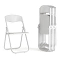6 Pk. 880 lb. Capacity White Plastic Folding Chair with Ganging Brackets