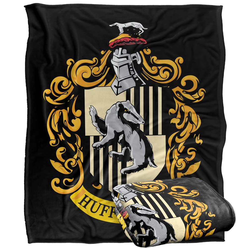 Harry Potter Hufflepuff Crest Officially Licensed Silky Touch Super Soft Throw Blanket 50 x 60