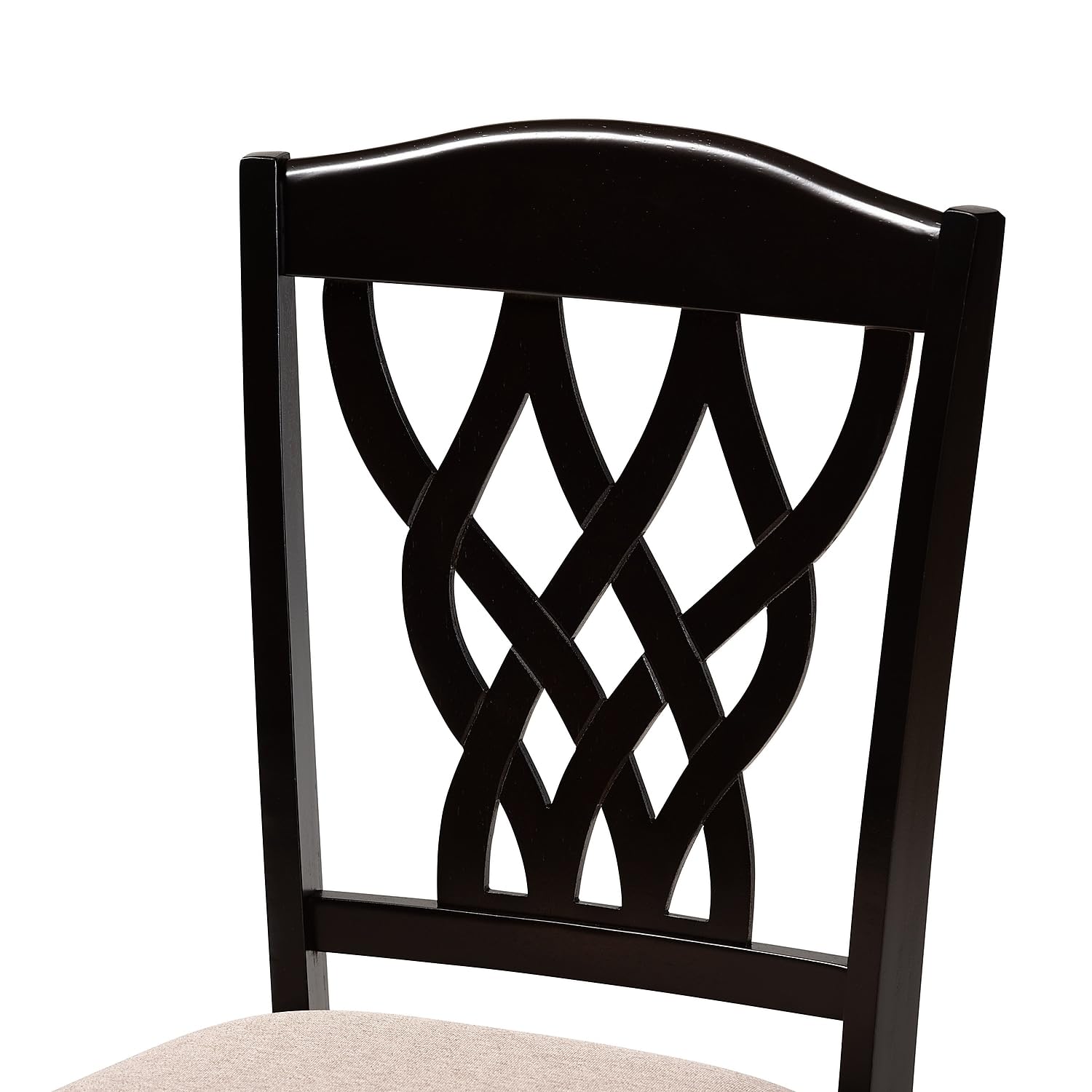 Baxton Studio Delilah Modern Fabric Dining Chair, Sand and Dark Brown, 2/Set (171-2PC-10953HT)