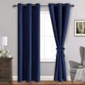 Jiuzhen Blackout Curtains For Bedroom - Light Blocking And Noise Reducing Grommet Room Darkening Curtains 84 Inch Length 2 Panels Set (38 X 84 Inch, Navy Blue)