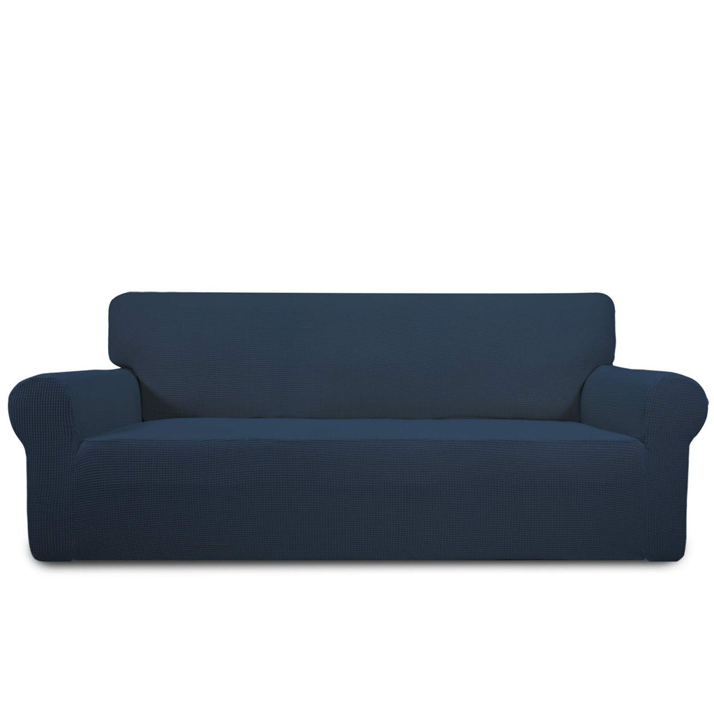 Purefit Stretch Oversized Sofa Slipcover – Spandex Jacquard Non Slip Soft Couch Sofa Cover, Washable Furniture Protector With Non Skid Foam And Elastic Bottom For Kids (Oversized Sofa, Dark Blue)