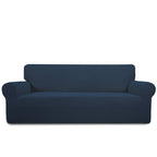 Purefit Stretch Oversized Sofa Slipcover – Spandex Jacquard Non Slip Soft Couch Sofa Cover, Washable Furniture Protector With Non Skid Foam And Elastic Bottom For Kids (Oversized Sofa, Dark Blue)