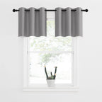 Nicetown Rv Window Curtains, Blackout Curtain Valances Small Window Decor Energy Efficiency Tiers For Kitchen Bedroom Basement Bath Tub Cafe, 42 Inch Width X 18 Inch Length, Silver Grey, 2 Panels