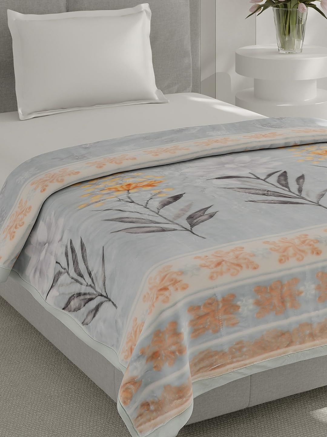 Monte Carlo Single Bed Heavy Winter Blanket Lavish Plus 2 Ply Box Pack 900 GSM | 3.2 KG (220x160 CM), Beige