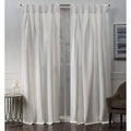 Exclusive Home Sateen Twill Woven Room Darkening Blackout Button Top Curtain Panel Pair, 84'' Length, Vanilla