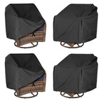 Ananmei Waterproof Patio Chair Covers 4 Pack ( 37.5 W X 39.25 D X 38.5 H Inches) For Outdoor Swivel Chair/Lounge Deep Seat Cover, Heavy Duty And Waterproof Outdoor Patio Furniture Covers, Black