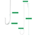 15 Inch Wreath Hanger Hooks Over Door Metal Hooks Practical Clothes Towel Hanger Hooks For Christmas Front Door Decorations (Whi