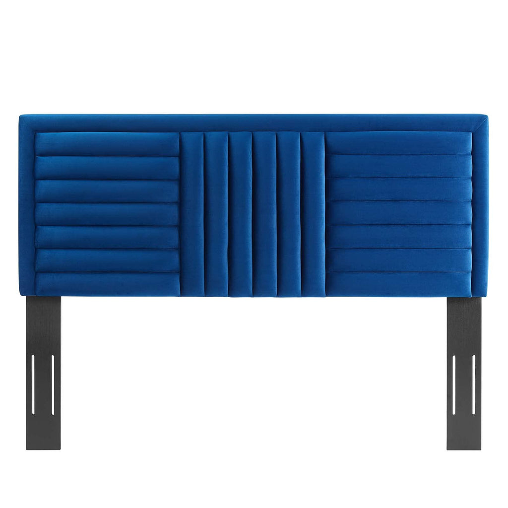 Modway Mod-6664-Nav Believe Channel Tufted Performance Velvet Twin Headboard, Navy