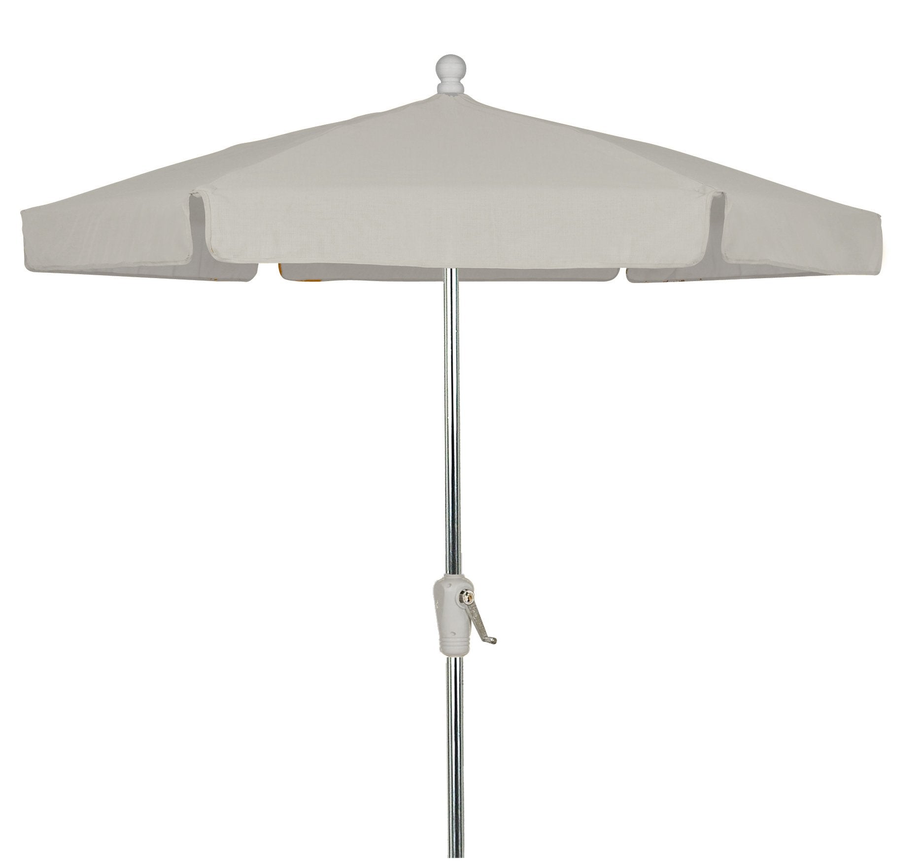 FiberBuilt Umbrellas Garden Umbrella with Push-Button Tilt, 7.5 Foot Natural Canopy and Bright Aluminum Pole