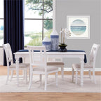 American Woodcrafters Cottage Traditions Wood 80-Inch Extenable Leg Table in Eggshell White