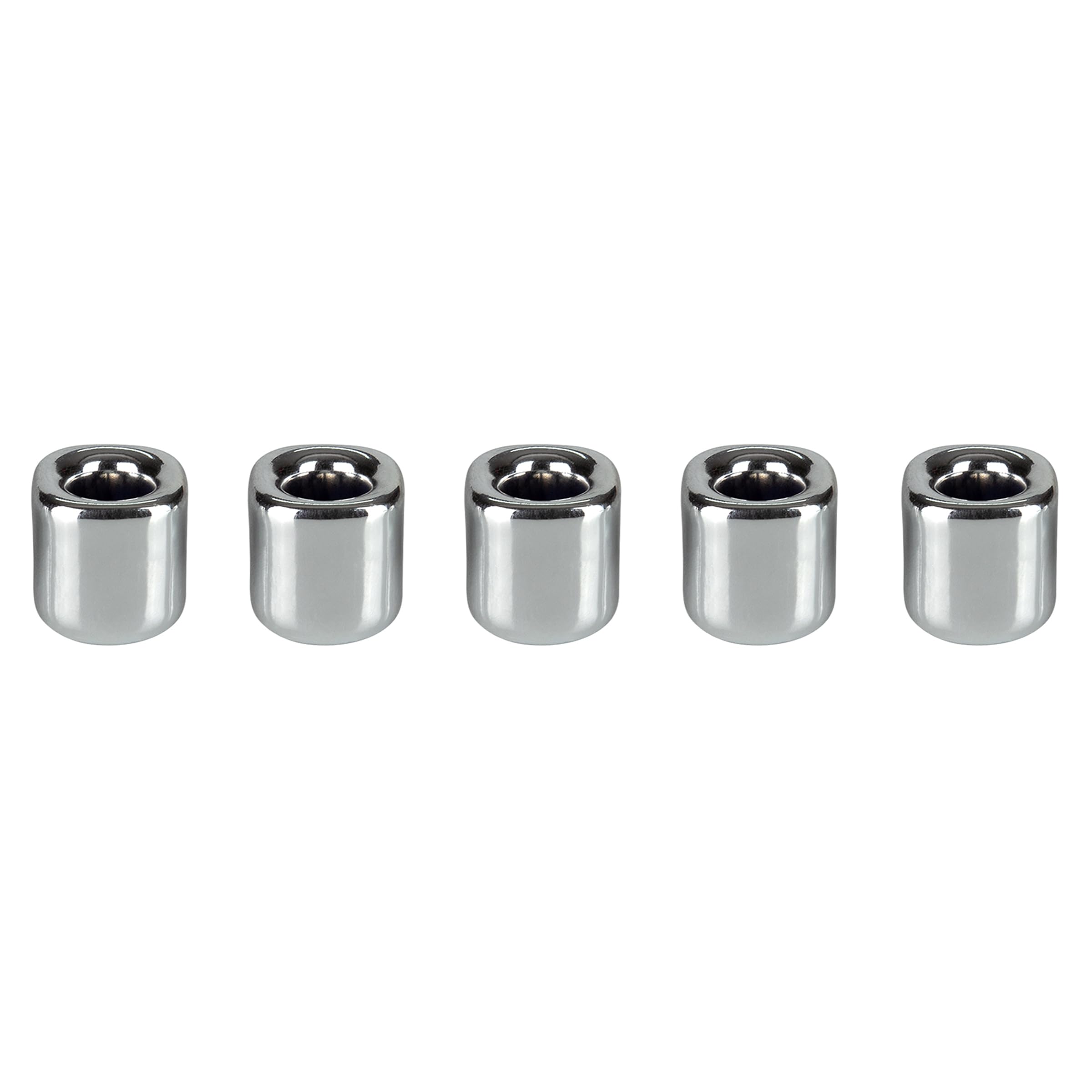 Mega Candles 5 pcs Silver 1/2 Inch Diameter Ceramic Chime Ritual Spell Candle Holders, Great for Casting Chimes, Meditation, Rit