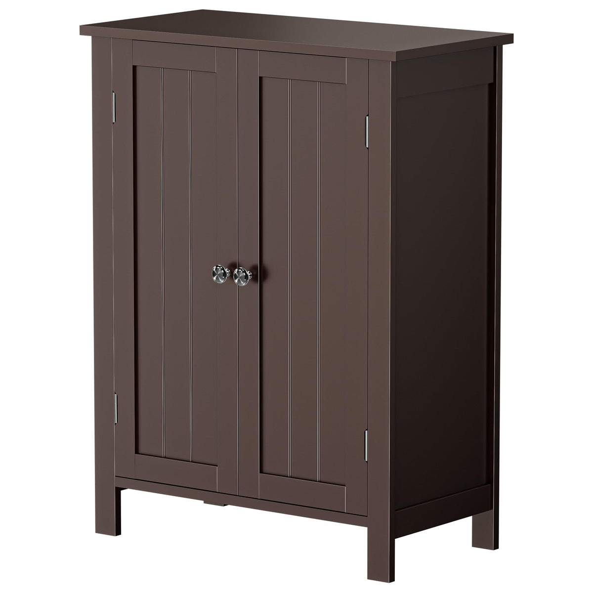 Super Deal Modern Bathroom Floor Storage Cabinet With Adjustable Shelf And Double Door Rust Proof, Living Room Modern Home Furniture Storage Organizer Cabinet, Brown