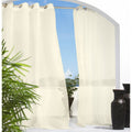 Outdoor D  cor Escape Easy to install Sheer Outdoor Curtain, 54 X 84, Ivory