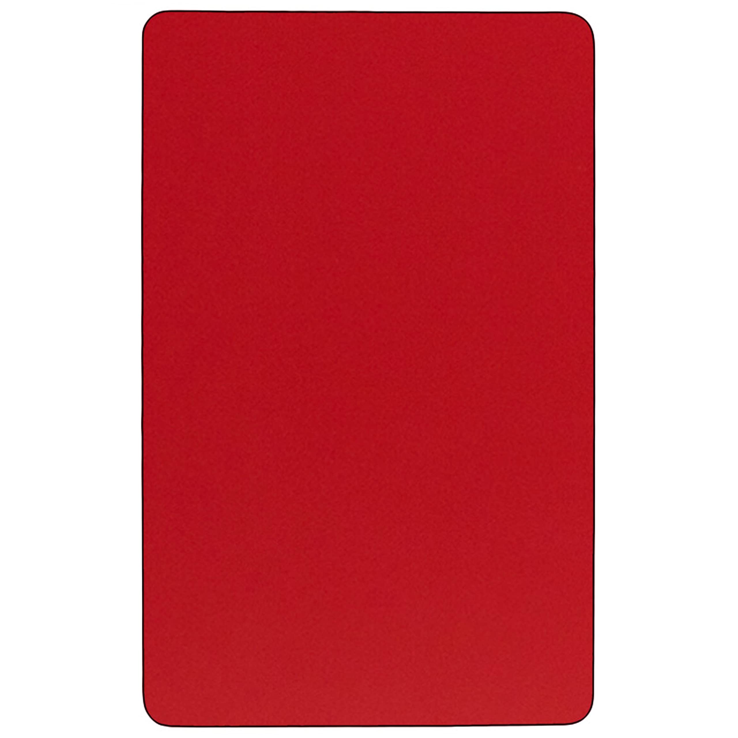 Flash Furniture Wren 24''W x 60''L Rectangular Red HP Laminate Activity Table - Standard Height Adjustable Legs