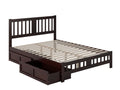 AFI, Tahoe Queen Platform Bed with Matching Footboard & Set of 2 Under-Bed Storage Drawers, Espresso