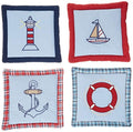 Bacati - Aidan Plaids and Stripes Boys 4 pc Wall Hangings
