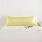 Ntbay Satin Body Pillowcase For Hair And Skin, Luxurious And Silky Pillow Case With Envelope Closure, 20X54 Inches, Light Yellow
