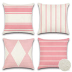Otostar Decorative Outdoor Throw Pillow Covers 16X16 Inch Waterproof Geometry Pillow Cover Garden Cushion Case Patio Outdoor Pillows Shell For Couch Indoor Tent Park Furniture Balcony Set Of 4 (Pink)