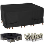 Nettypro Patio Table Cover Rectangular 88 X 60 Inch, Waterproof Outdoor Furniture Set Covers For Dining Table And Chair Rectangle, Black