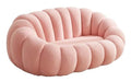 Craftcity Pumpkin Style Wooden Sofa, Contemporary Modern & Cozy Accent Chair For Living Room (Pink 2 Seater Sofa)
