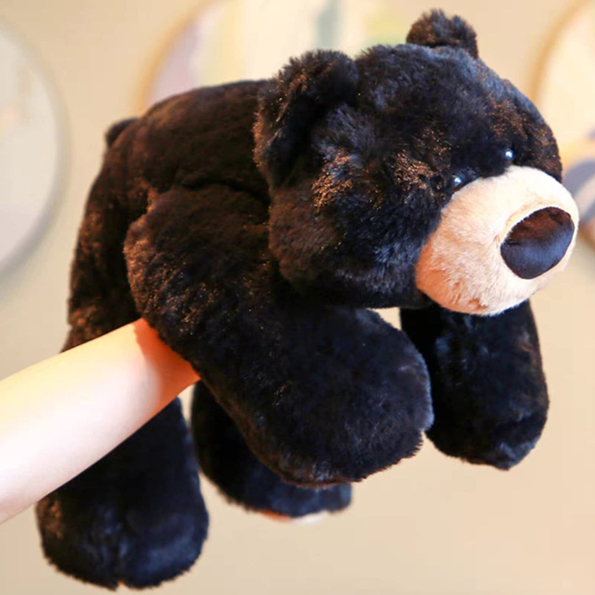 Ronivia Weighted Stuffed Animals, Weighted Bear Stuffed Animal Toy Cute Black Bear Plush Pillow Weighted Plush Animals Toy, 11.8