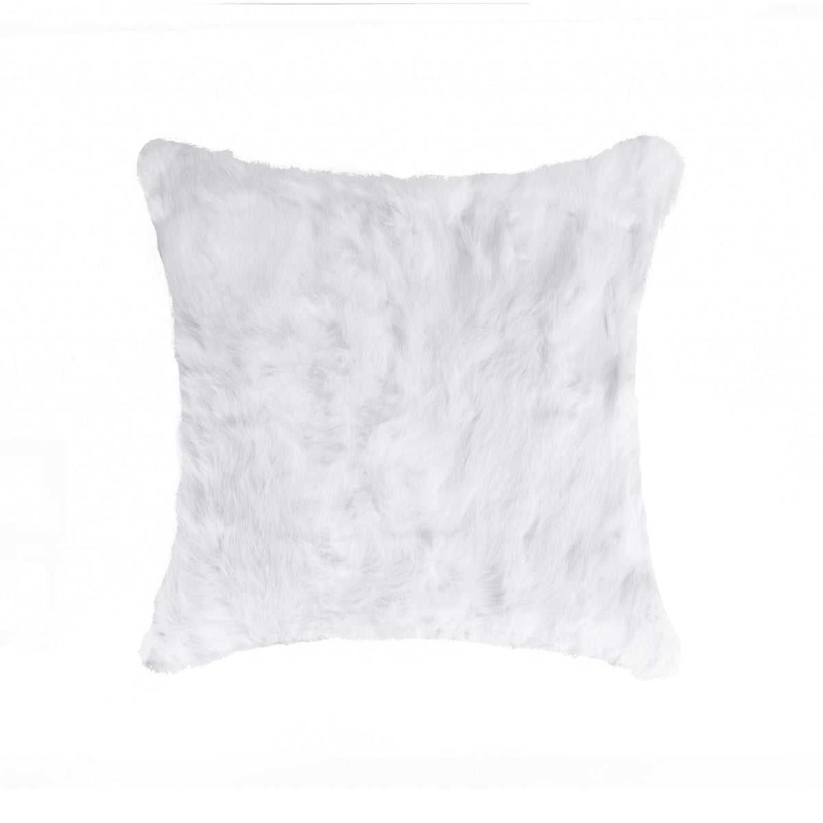 HomeRoots Decor 5-inch x 18-inch x 18-inch 100% Natural Rabbit Fur White Pillow