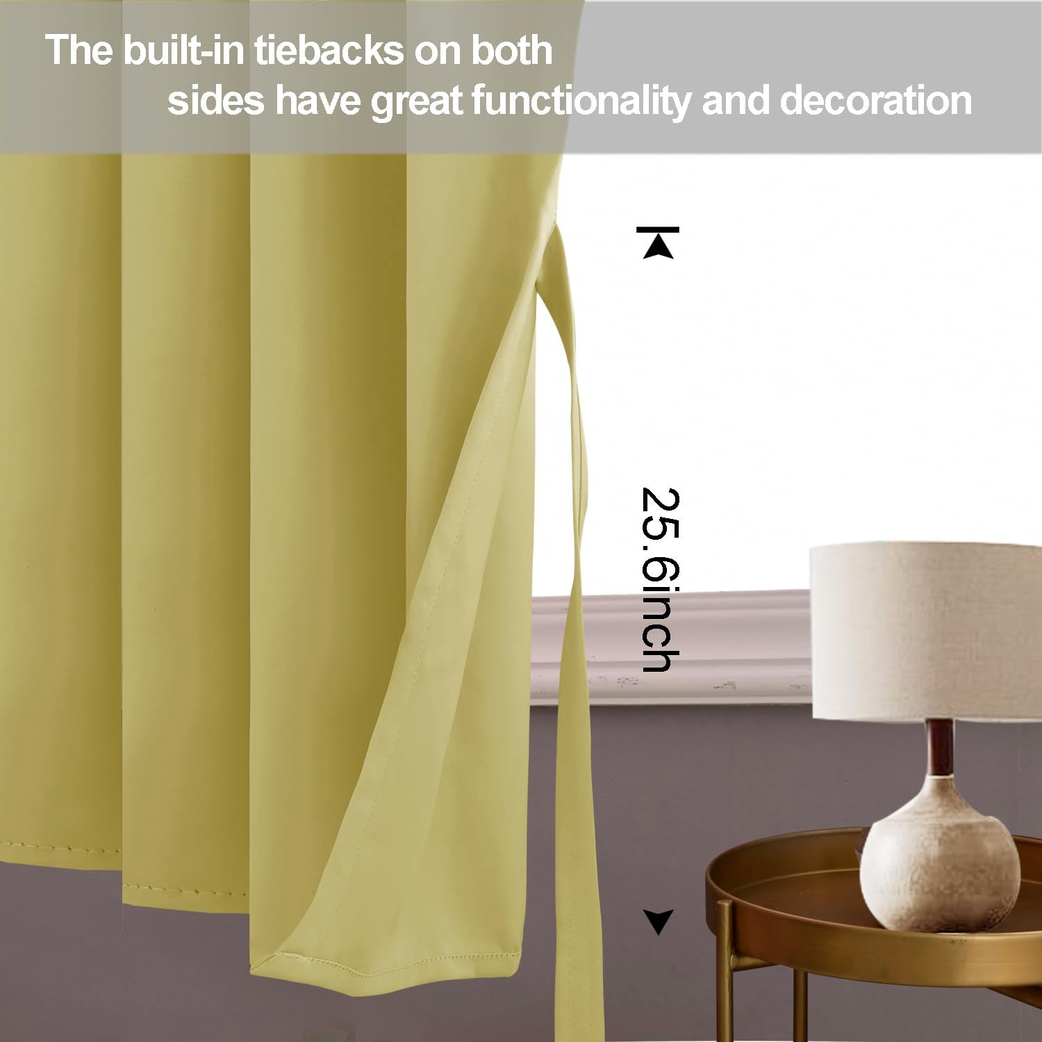 Jiuzhen Light Yellow Blackout Curtains For Bedroom - Light Blocking And Noise Reducing Grommet Curtains For Living Room Darkening Curtains, Set Of 2 Window Curtain Panels, 42 X 63 Inch Length