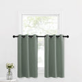 Nicetown Kitchen Tiers Curtain Farmhouse Window Decor Valance For Living Room Thermal Insulated Short Blackout Small Curtain For Bedroom, 29' W X 36' L, 2 Panels, Greyish Green