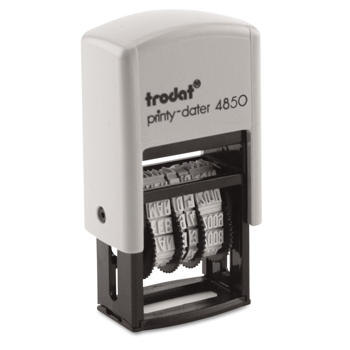 Trodat E4850L Trodat Econ Micro 5-In-1 Message Stamp, Dater, Self-Inking, 1 X 3/4, Blue/Red