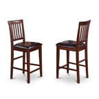East West Furniture JAVN3-MAH-LC 3 Piece Counter Set for Small Spaces Contains a Round Dining Room Table with Pedestal and 2 Faux Leather Upholstered Chairs, 36x36 Inch, Mahogany