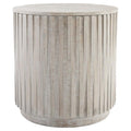 Kosas Home Maya 24X24 Round Mango Wood End Table In Sunbleached Gray