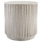 Kosas Home Maya 24X24 Round Mango Wood End Table In Sunbleached Gray