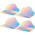 NiHome Iridescent Acrylic Floating Shelves, 4 Pack Cloud Shelves,Small Floating Shelf for Wall, Wall Mountable and Multi-Functio