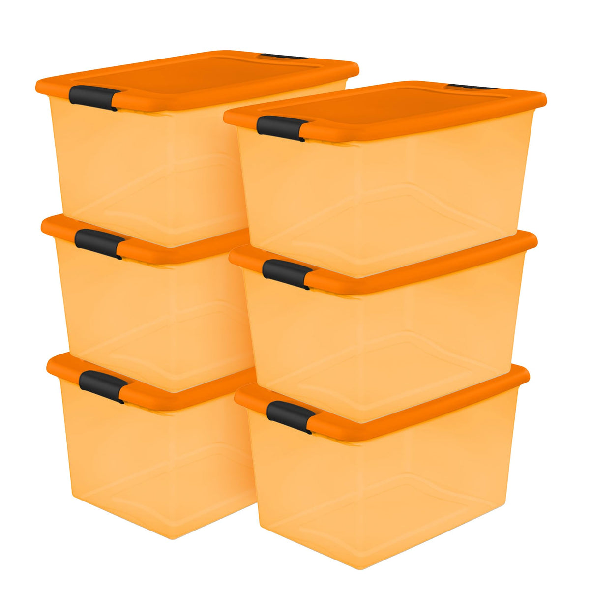 Sterilite Latching Storage Box, Stackable Bin, 64 Quart, 6Pack