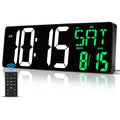 17 Inch Large Digital Wall Clock with Remote Control, Automatic Brightness Dimmer Digital Wall Clock Large Display with Day/Date