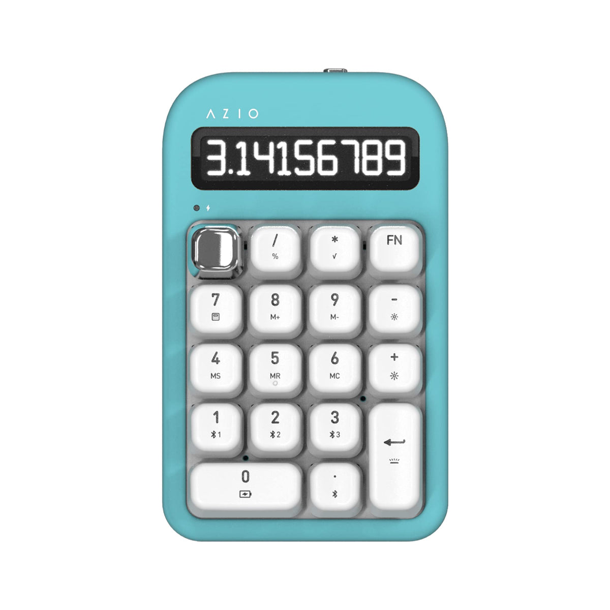 Azio Izo Wireless Bt5 Numpad/Calculator, Pre-Lubed Red Switch, Mint Daisy (In409), Small