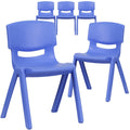Blue Plastic Stackable School Chair with 13.25 Seat Height pack of 5