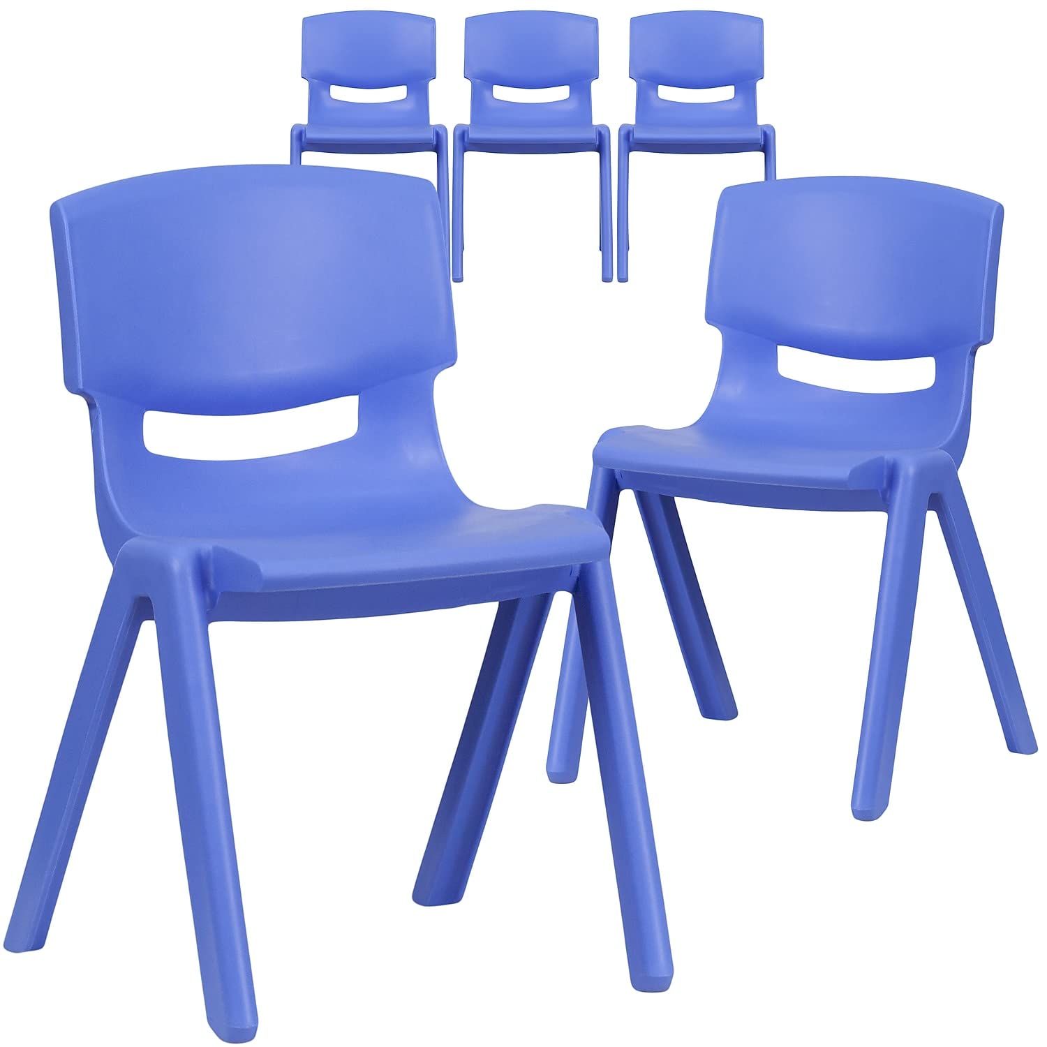 Blue Plastic Stackable School Chair with 13.25 Seat Height pack of 5