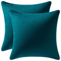 Dezene 12X20 Throw Pillow Cases Teal: 2 Pack Cozy Soft Velvet Rectangular Decorative Pillow Covers For Farmhouse Home Decor