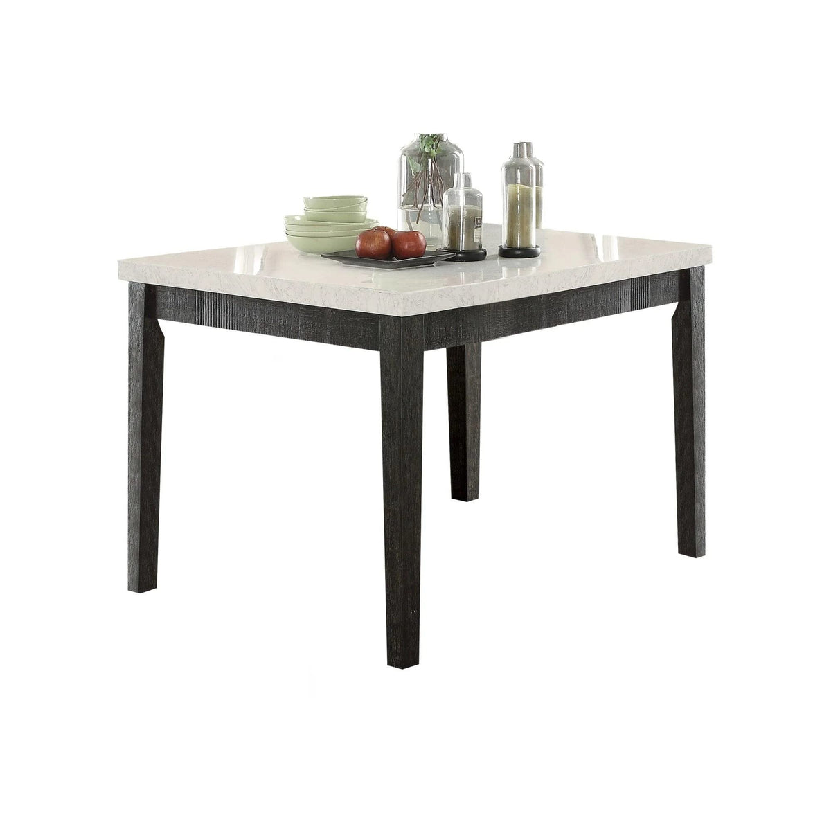 ACME Furniture Nolan Counter Height Table, White Marble/Salvage Dark Oak