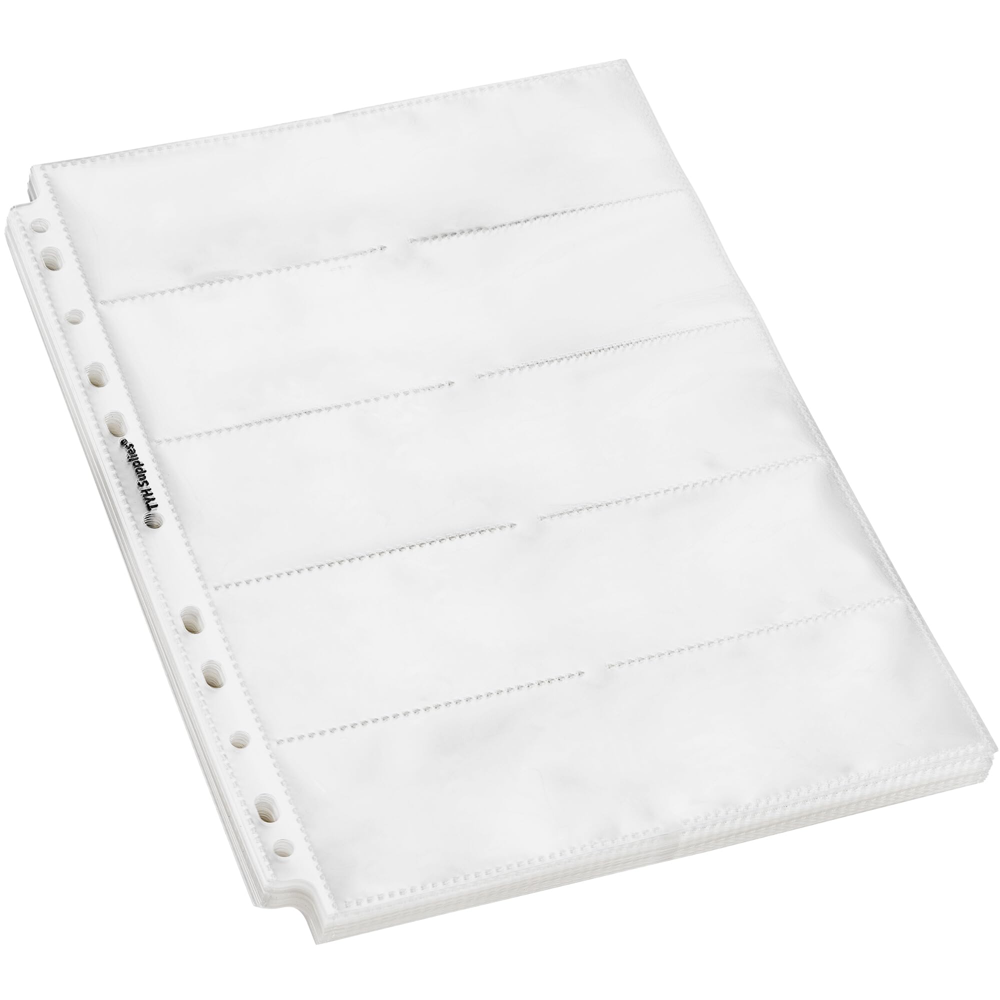 Tyh Supplies 50 Pack Heavy Duty Business Card Sleeves For 3 Ring Binder | Double Sided | Ultra Clear Plastic Sheets | Business C