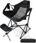 Happygrill Hammock Camping Chair Folding Camping Swinging Chair With Retractable Footrest, Cozy Head Pillow, Carrying Bag, Portable Lightweight Rocking Chair For Camping Fishing Picnic