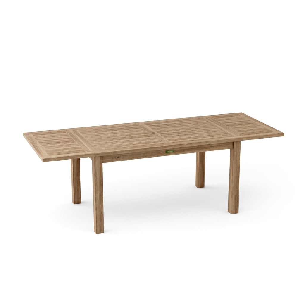 Anderson Teak Bahama Rectangular Table with Double Leaf Extension, 95-Inch