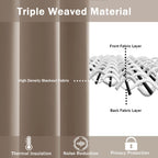 Jiuzhen Taupe Blackout Curtains With Tiebacks - Thermal Insulated, Light Blocking And Noise Reducing Grommet Curtains For Bedroom And Living Room, Set Of 2 Window Curtain Panels, 60 X 63 Inch Length
