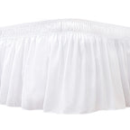 Biscaynebay Wrap Around Bed Skirts For King & Cal King Beds 15' Drop, White Adjustable Elastic Dust Ruffles Easy Fit Wrinkle &